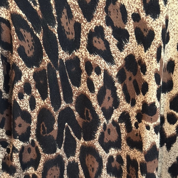 INC International Concepts Leopard Print Blouse with Embellished Neckline - Picture 4 of 7